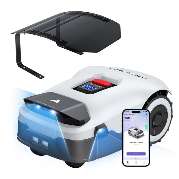 ANTHBOT Genie 1000 Mähroboter 2000 m² inkl. Garage – Ohne Begrenzungskabel, RTK, 4-Kamera-Vision