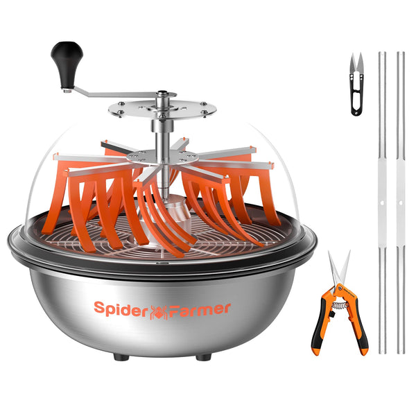 Spider Farmer 16 Zoll Bowl Trimmer – Twisted Spin Cut mit Edelstahlklingen – für Knospen, Blumen & Gartenarbeit